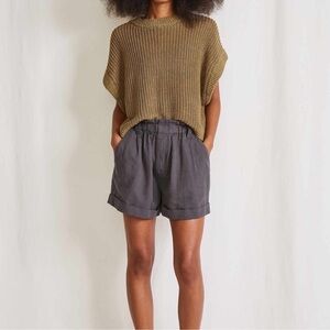 Apiece apart paperbag waist shorts.